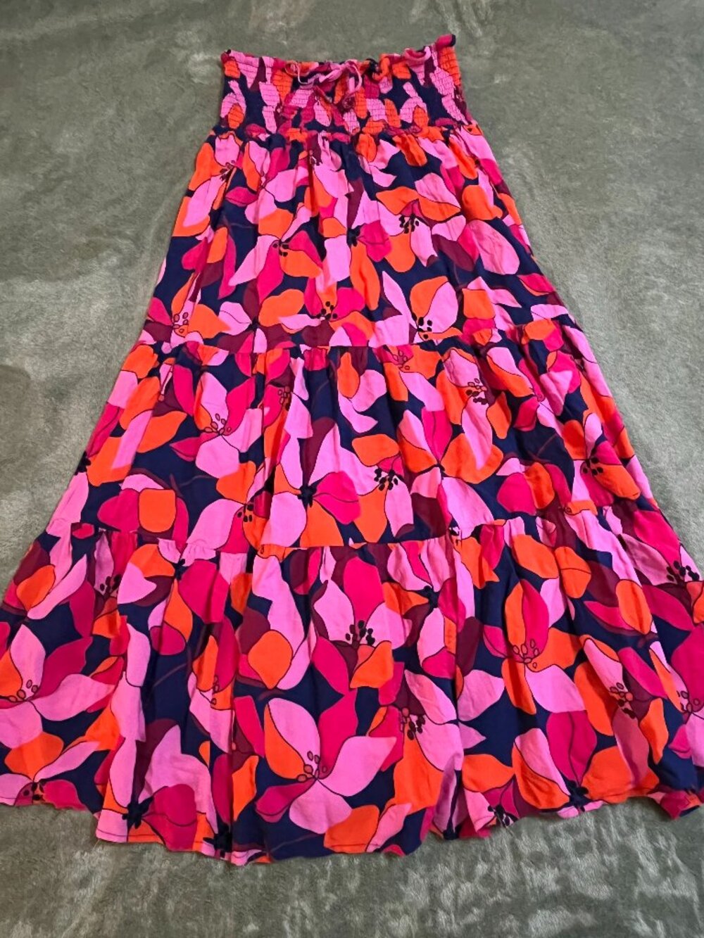 Abel the Label Anthropologie M Smocked Floral Dress/Skirt Hippie Rayon Australia